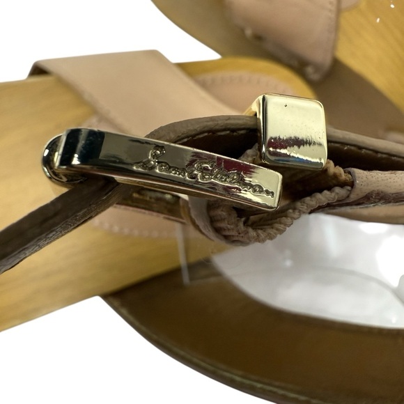 Sam Edelman Brynn Women SZ 8.5 Clog Studded Leather Wood Block Ankle Strap 38.5 - Picture 3 of 12